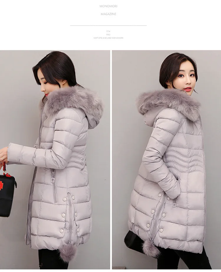 

Winter Cotton-padded Jacket Women's Mid-length 2019 New Style Korean-style Students Slim Fit Thick Cotton-padded Clothes Winter
