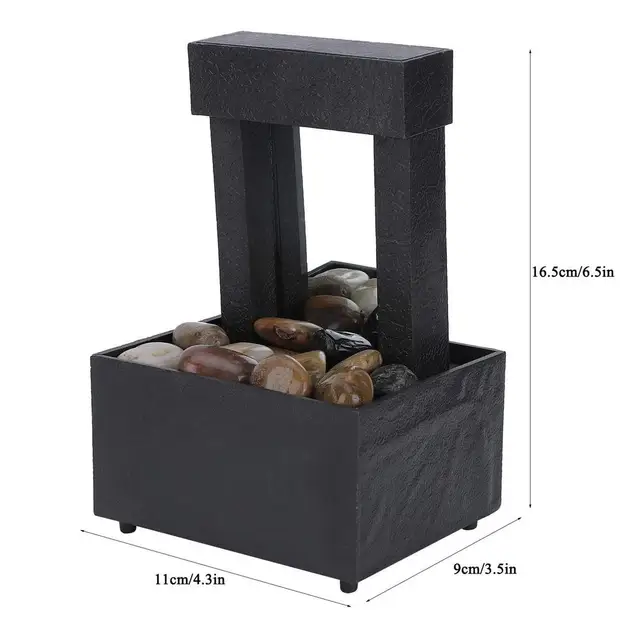 Zen Beltéri Szökőkút Led Világítás Irodai Asztali Vízdekoráció Szerencsés Feng Shui Medence Háziasszony Ajándék Barátoknak - Image 6