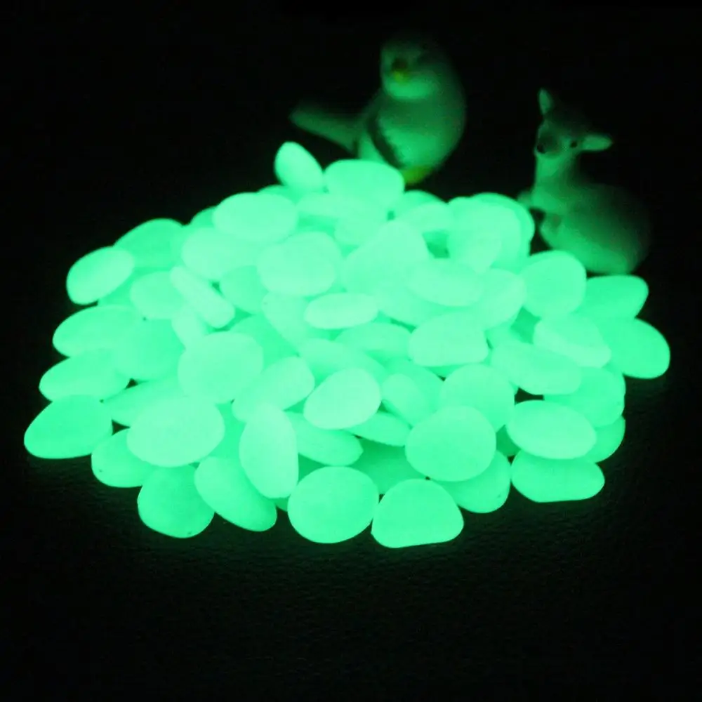 100 шт./упак. светящиеся камушки горячая Распродажа камни для дома аквариум садовое украшение люминесцентный светящийся в темноте аксессуар для подарка - Цвет: green