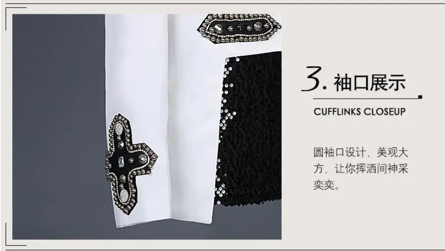 S-6XL!Men's white standing-collar punk suit jacket new guest performance clothes customized wholesale