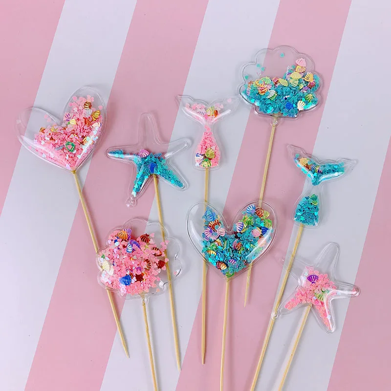 

Bling Fairy PVC Cake Topper Unicorn Love Crown Cloud Shiny Flamingo Cupcake Topper for Wedding Birthday Party Cake Decorations