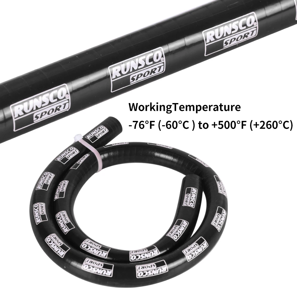 Silicone Hose Meter Silicone Straight Hose ID 12mm 14mm 16mm 19mm Black Coolant Intercooler Turbo Tube Air Intake Piping Water Hose Pipe 4Ply