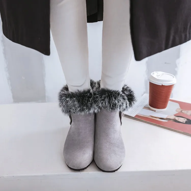 

Big Size 9 10 11 12 boots women shoes ankle boots for women ladies boots shoes woman winter Bow round head