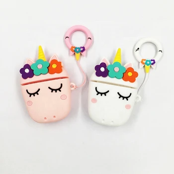 

Hot Selling 3D Silicone Cute Unicorn Airpod Case For Airpod pro Cartoon Airpod 1 2 Cover with Keychain