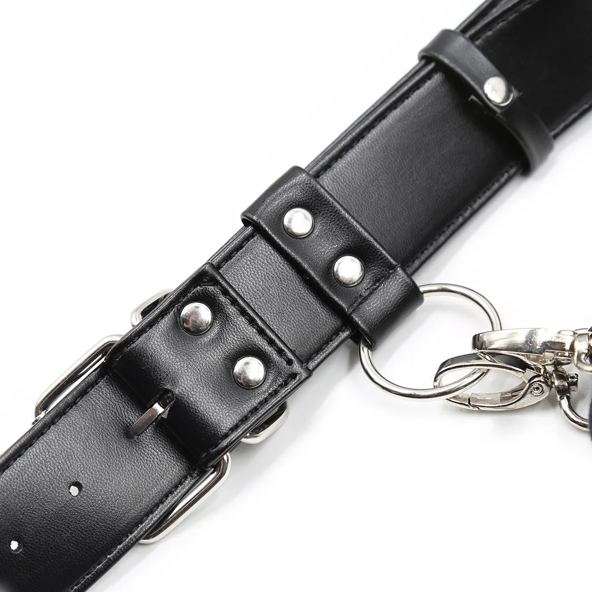 Men Women SM Leather Clothes Bondage Tassel Pants BDSM Couples Sex Body Harness Rivets Restraint Fetish Cosplay