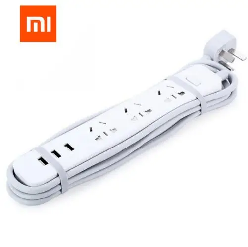 Оригинальная смарт лента Xiaomi Mijia 3 2A порты USB для быстрой зарядки и розетки черный