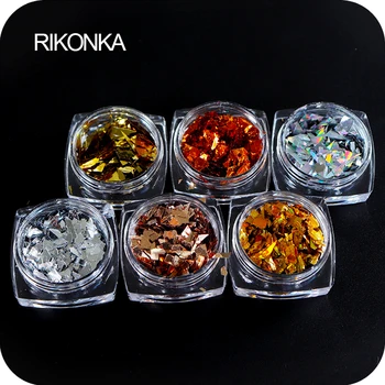 

6 Box White Snow Flakes Set Irregular Shell Paper Sequins Nail Glitter Colorful Chunky Paillette 3D Nail Art Decoration Manicure