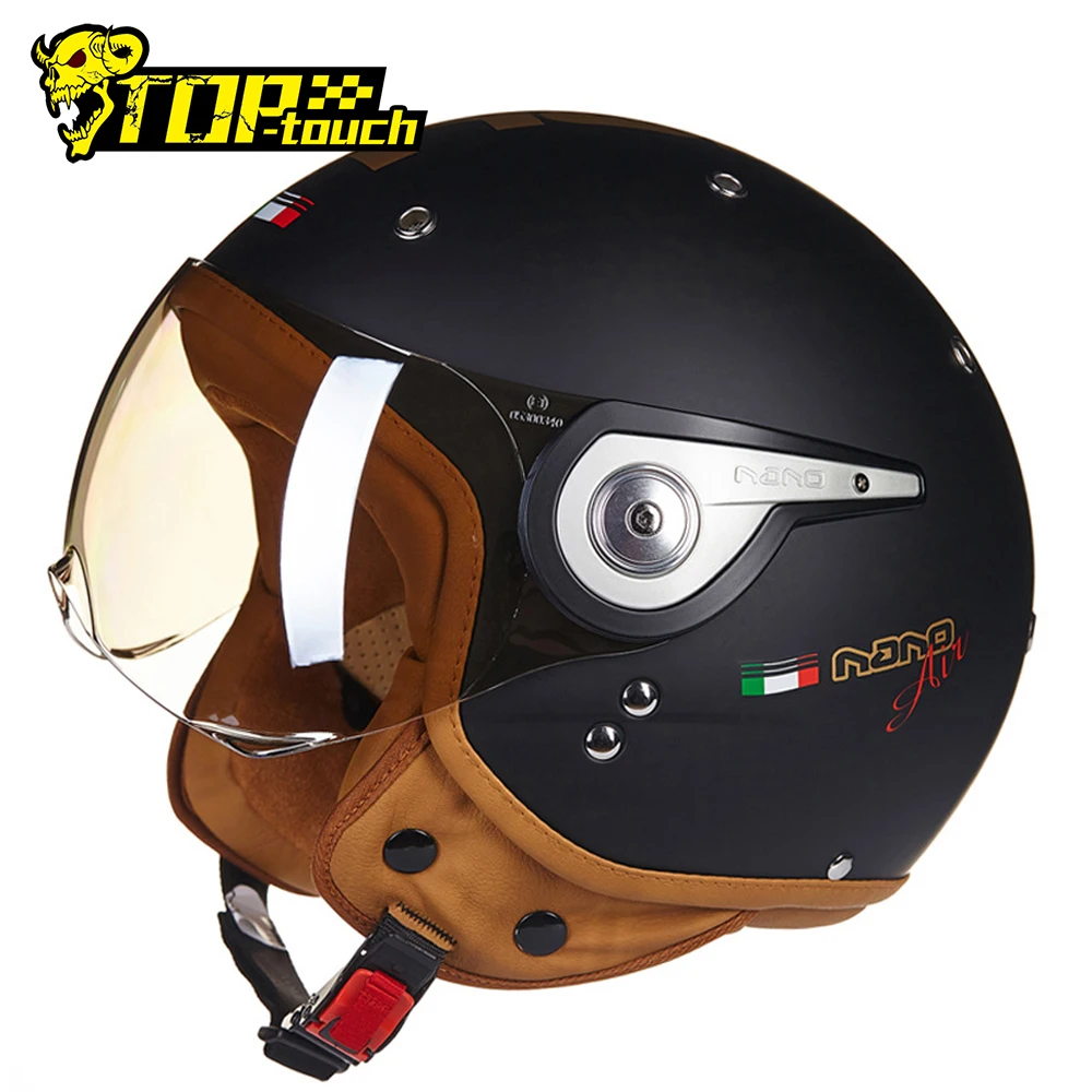 Casco de Moto de cara abierta Para hombre y mujer, protector de cabeza  Vintage Para Moto, Scooter, Moto Jet, Vespa, Motocross, ECE-R22/06 -  AliExpress