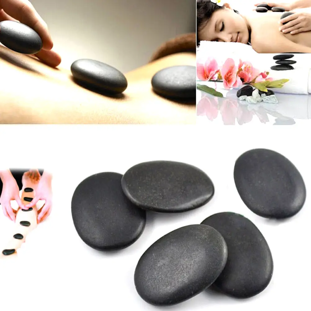 

3*4cm Massage Stones Massage Lava Natural Energy Massage Set Hot Spa Rock Basalt Body Beauty Health Care Stone 7pcs /lot