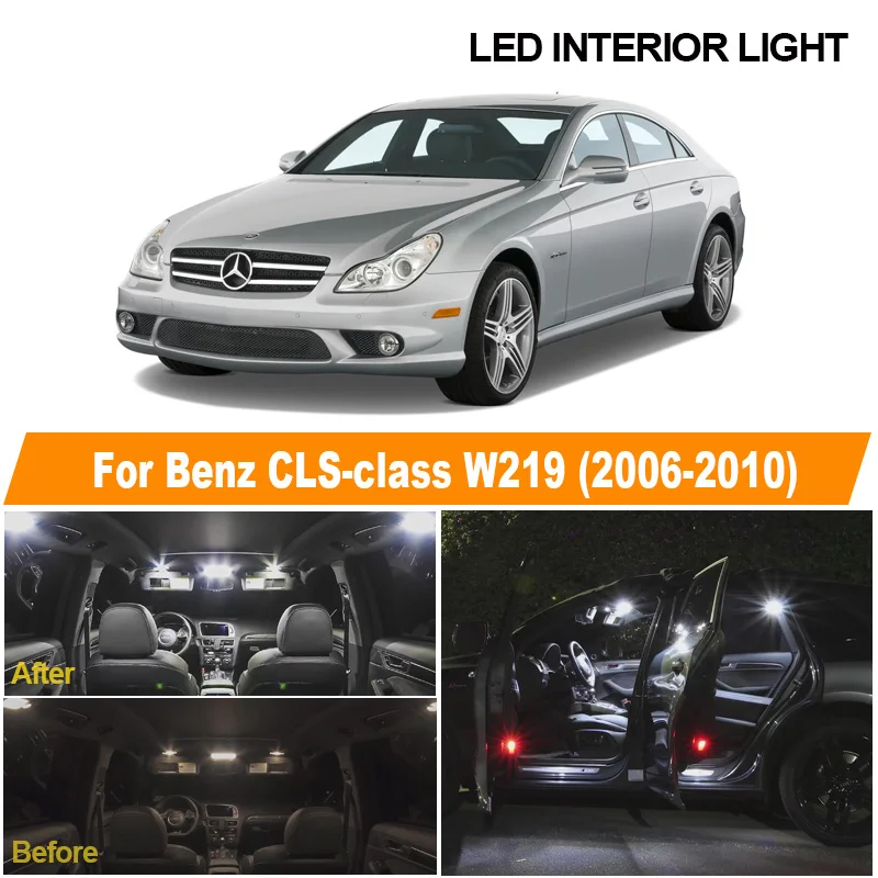 23 шт. светодиодный купольный светильник Canbus для автомобиля 2006-2010 Mercedes-Benz CLS class w222