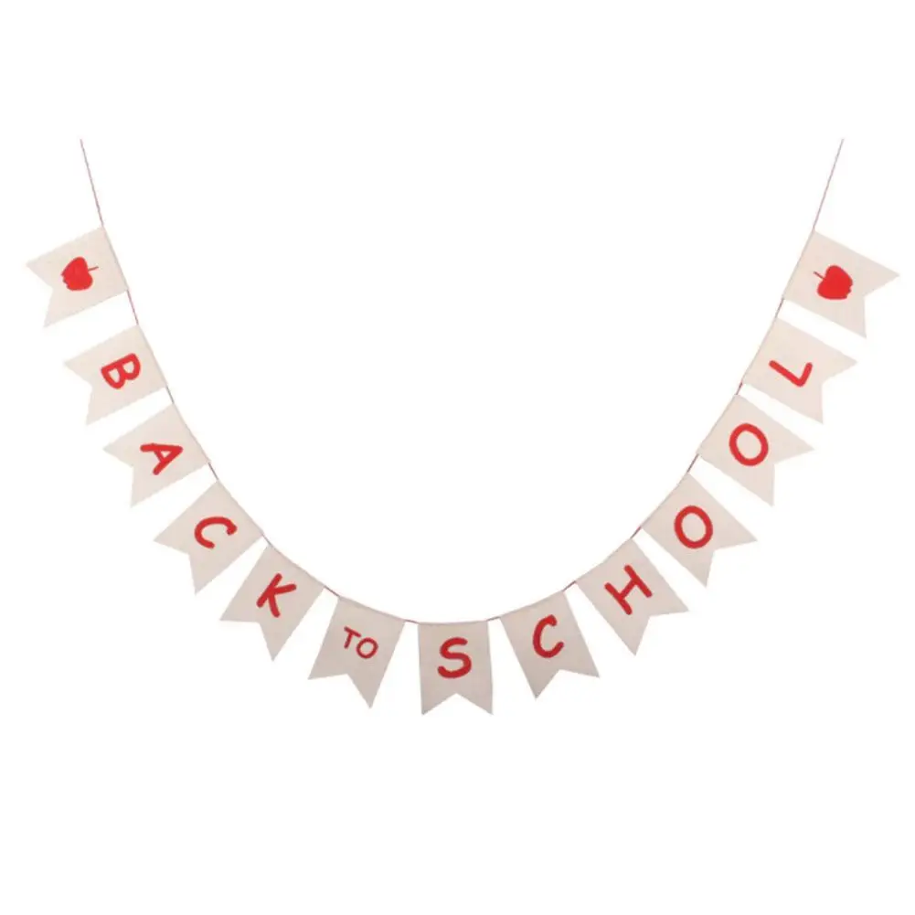 Banner Back To School Season Banner Burlap School Party Banners Linen Swallowtail Flag Bunting Garland Flags Accessories Tools