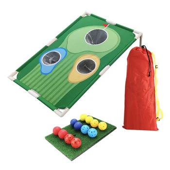 

Golf Indoor Outdoor Chipping Pitching Cages Mats Practice Easy Net Golf Training Aids Metal + Net