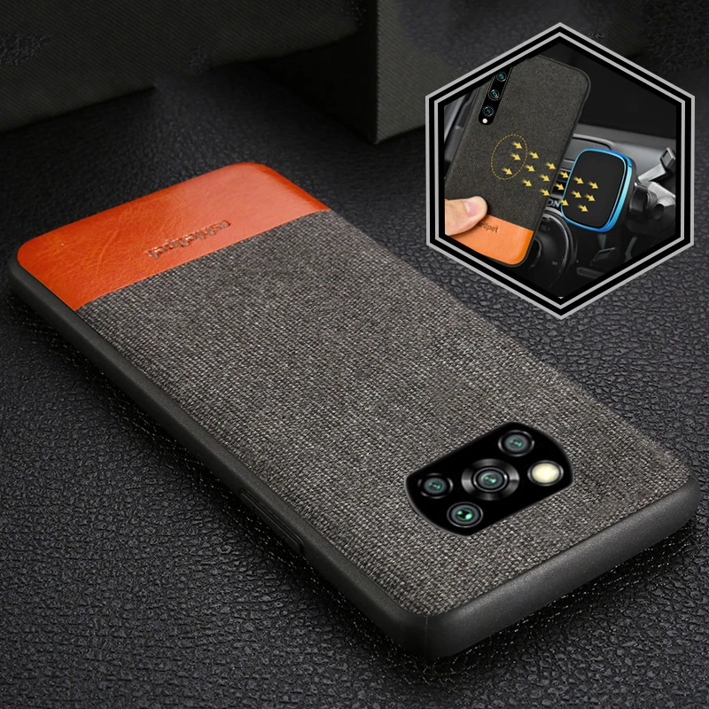 Fabric Man business Magnetic case For POCO X3 Pro coque For xiaomi mi 10 pro 10Ultra 9SE 9 T cover For Redmi note 9s 9 pro 8 7