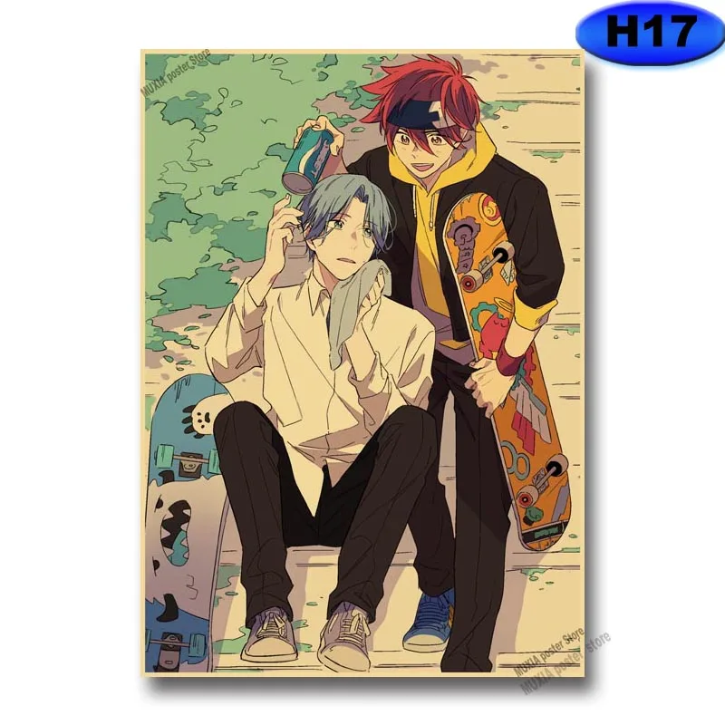 Vintage SK8 The Infinity Poster Kraft Paper Anime Posters Wall Stickers Home Decor Study Bedroom Bar Cafe Decoration Painting