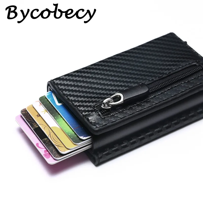 Bycobecy RFID кошелек из углеродного волокна умный держатель для карт винтажные
