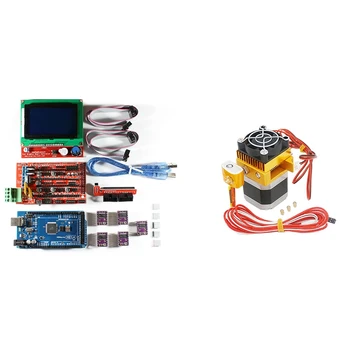 

HOT-RAMPS 1.4 Set/Kit for RepRap 3D Drucker, Mega 2560 & Assembled Mk8 Extruder 0.2/0.3/0.4/0.5mm Print Nozzle