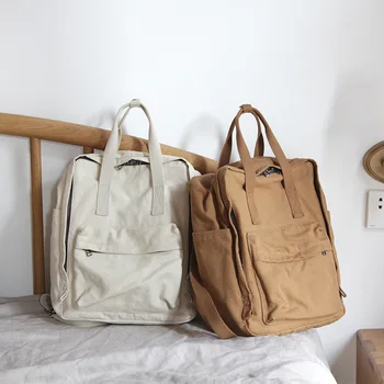 

Girls Backpack Women's Simple Literature and Art Ms. Canvas Korean Backpack Backpack 2020 Cloth Bag