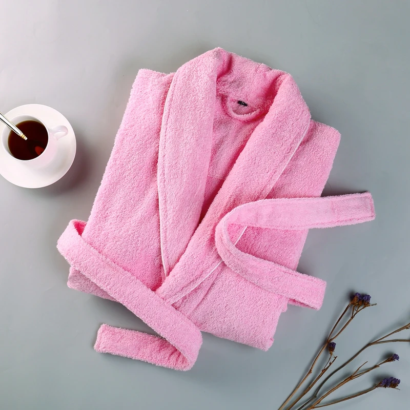 Bathrobe Men Luxury 100% Cotton Thick Warm Men's Robe Bridesmaid Robe Cotton Towel Fleece Long Male Dressing Gown Nightgown