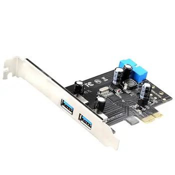 

2 Ports 5Gbps USB 3.0 PCI E Hub Card Converter Adapter with 20 Pin Connector
