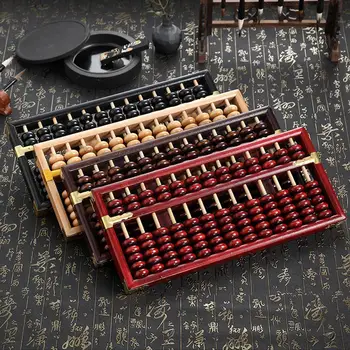 

Vintage Style Wooden Abacus Classic Ancient Calculator Rivets Design Overall Polishing Durable Professional 13 Column Calculator
