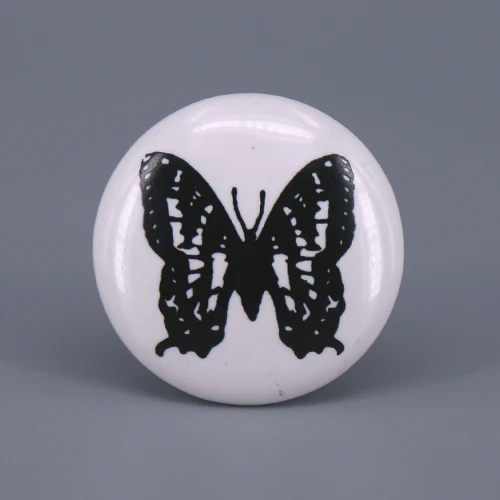 D 1x Lovely Clock/Animal Print Ceramic Door Knob Furniture Handle Drawer Cupboard Kitchen Cabinet Pull Handle Fit for Kids' room - Цвет: D