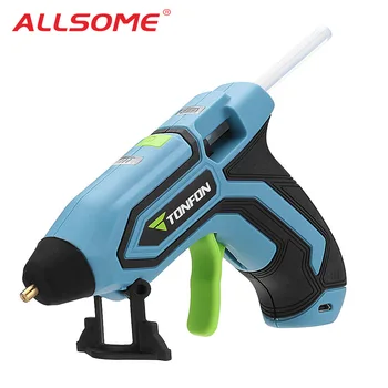 

ALLSOME TONFON Original 3.6V Cordless Hot Glue Guns USB Rechargable Melt Glue Guns Kits with 10 Glue Sticks for DIY Handwork