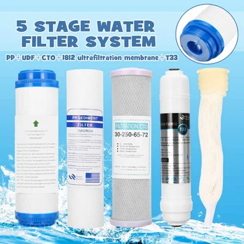 

5 Stage Undersink Drinking Water Filter Cartridge Reverse Osmosis System Replacement PP UFD CTO UM T33 Ultrafiltration Membrane
