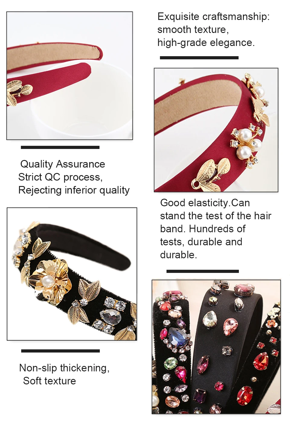 LEVAO Rhinestone Pearl Hairband Bohemia Headband Bezel Turban Women Lady Elegant Girls Hair Accessories Headwear New Head Hoop