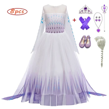 

2020 Summer Clothing Elsa Princess Dress Kids Dress For Carnival Costume For Girls Evening Party Children Long Dress 2 5 8 9 12