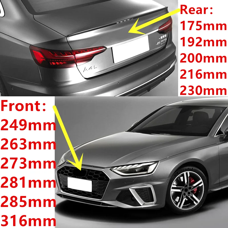 4 Ring ABS Silver Black Car Front Bonnet Hood Grill Rear Trunk For A3 A4 A6 TT Q3 Q5 Q7 A5 A7 Auto Logo Emblem Badge Accessories |