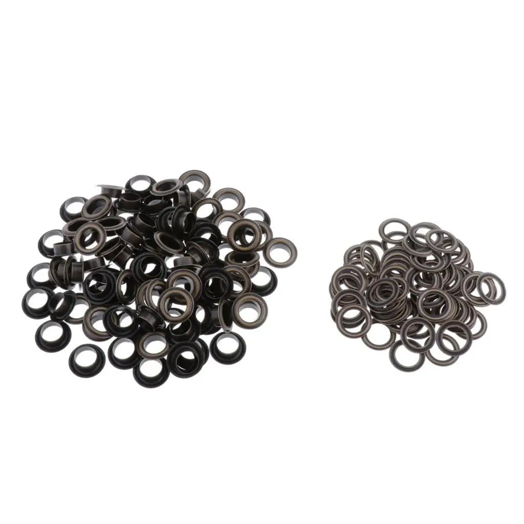 100 Sets Copper Metal Grommets Eyelets With Washers Boat Tent Nut Hardware