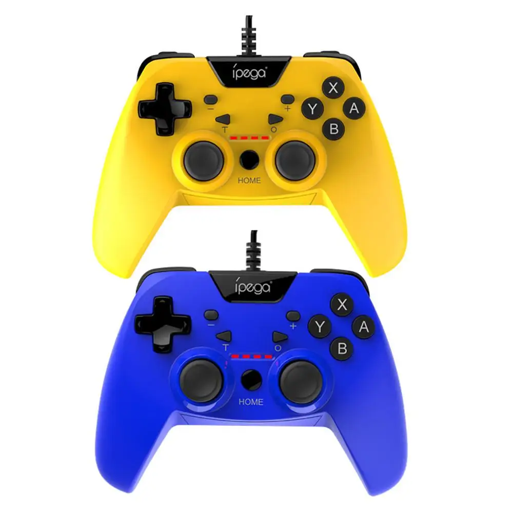 2pcs Yellow blue iPEGA PG-SW012 Проводные игровые контроллеры геймпады двойной вибрации турбо для переключателя PS3 ПК Android дропшиппинг - Цвет: 2pcs Yellow blue