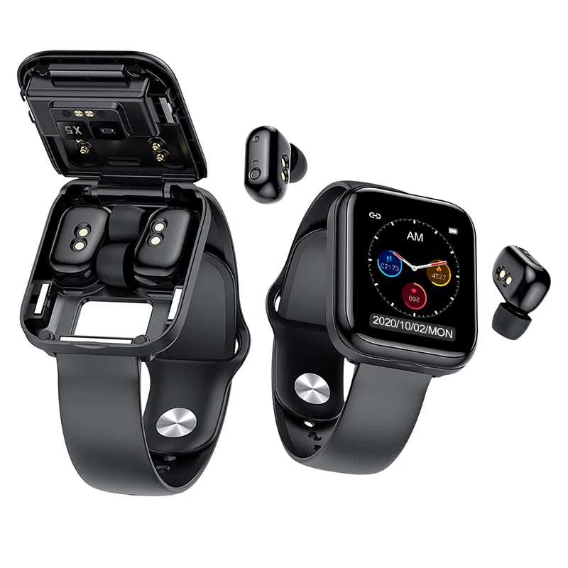 US $38.99 Smart Watch X5 TWS Bluetooth Headset Wireless Earphones Two in one 154inch Call Music Sport Band Smartwatch For Android IOS