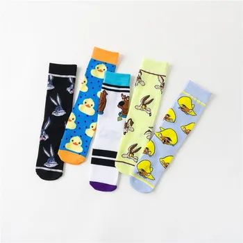 

Cartoon Anime Sesame Street Duck Dog Mouse Crew Men Lovers Sock Cotton Warm Sweat Sox Fashion Funny Sporting Socks Autumn Winter