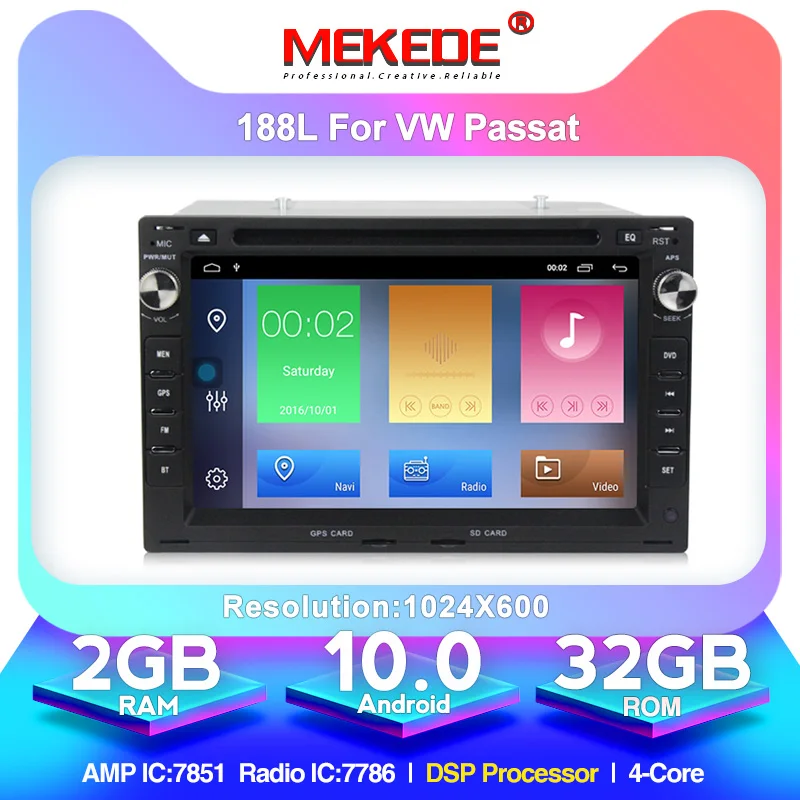 MEKEDE четырехъядерный Android 10 Автомобильный GPS навигатор головной плеер для PASSAT B5 B4