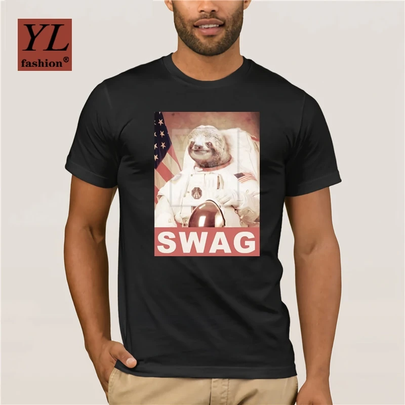 

Fashion Summer T Shirt Swag Astronaut Cosmonaut Sloth T Shirt Top Usa United States America Gift Tee Shirt