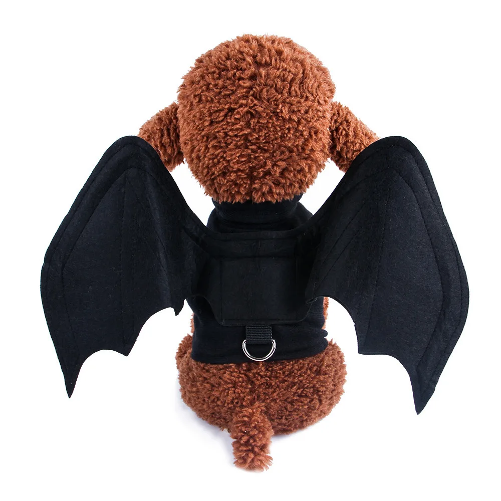 2022 New Halloween Pet Dog Costumes Clothing Black Bat Wings Pet Gift Vampire Black Cute Funny Spider Dress Up Pet Accessories