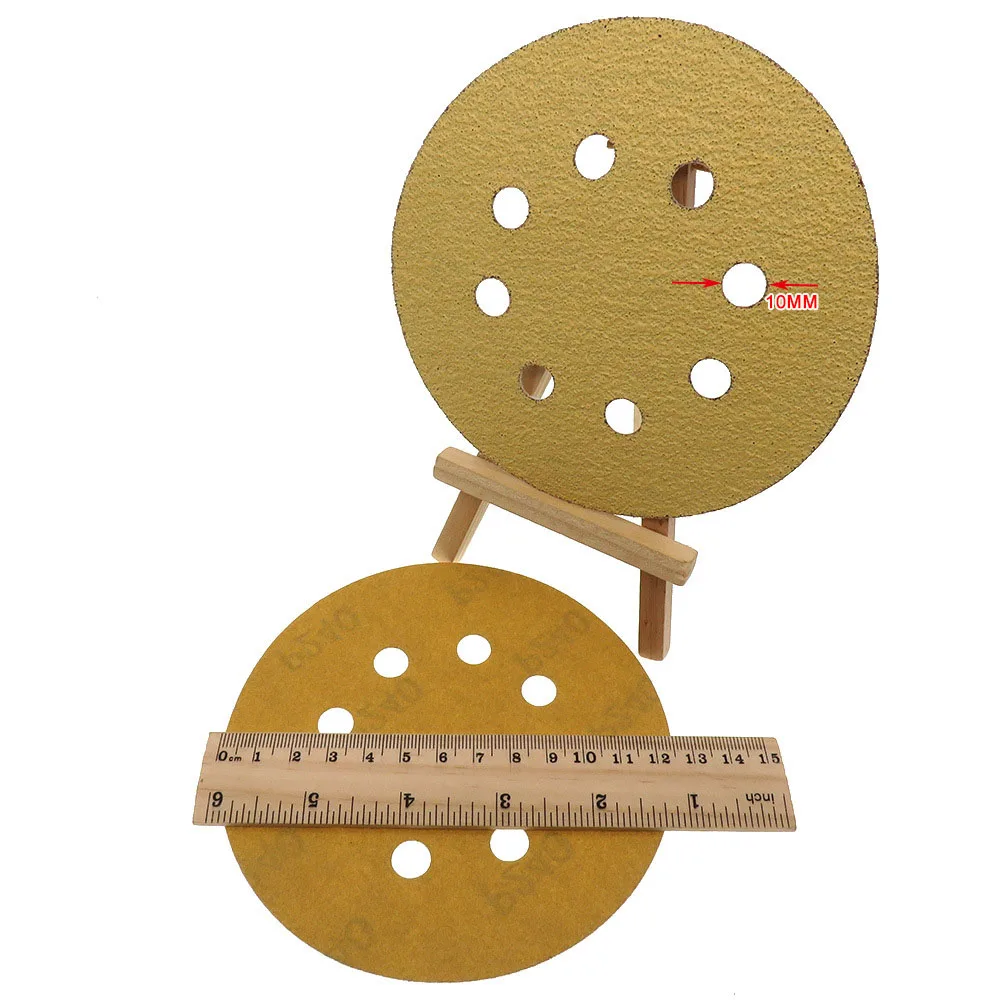 

100pcs 5 inch 8 Holes 125mm 240 Grit Hook Loop Sanding Discs Sandpaper Polishing pad durable abrasive granule