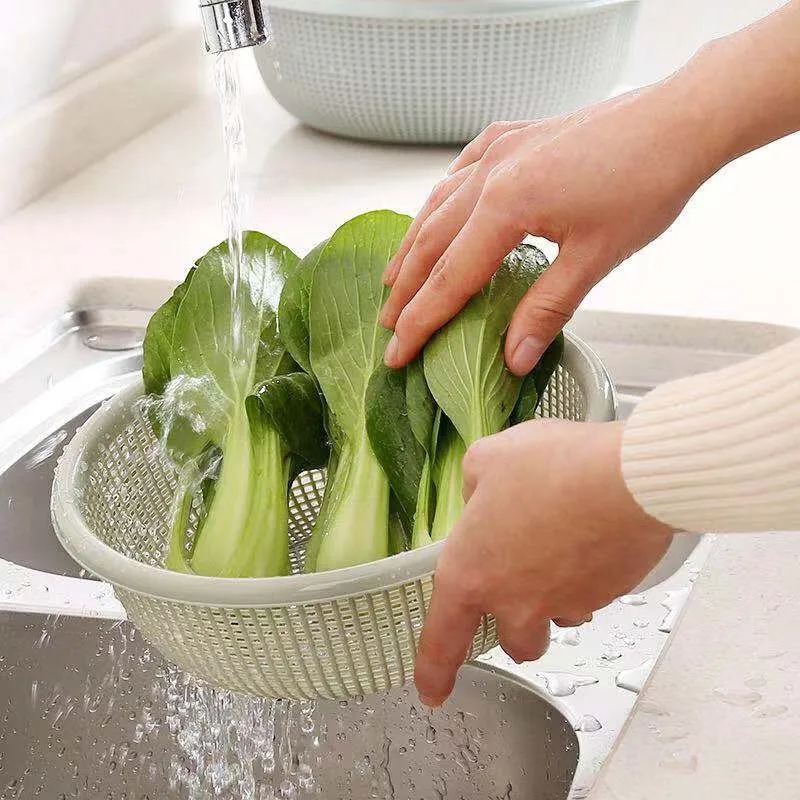 3 шт./компл. многофункциональная кухонная корзинка для хранения пластиковых полых овощей фруктовая сливная миска, кухонные чистящие промывочный фильтр
