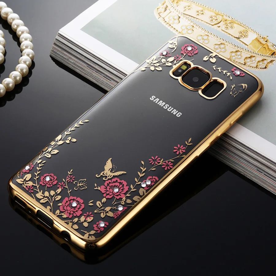 Блестящий чехол со стразами для Samsung Galaxy A7 A8 A6 S8 S9 плюс J4 J6 J8 2018 S6 S7 край J3 J5 J7 A3 A5 2017