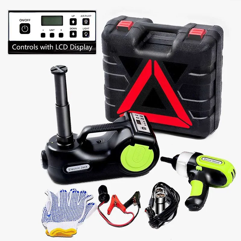 NthPower 3 in 1 5 ton Electric Hydraulic Car Jack with Inflator Pump LED Electric Impact Wrench Digital Jack Auto Lift Tools NthPower 3 in 1 5 ton Electric Hydraulic Car Jack with Inflator Pump LED Electric Impact Wrench Digital Jack Auto Lift Tools