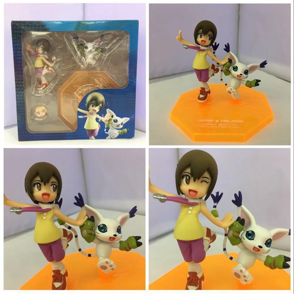 Anime Action Figure Digimon Adventure Yagami Hikari Tailmon Digital PVC Toys Model Figurine Collection Decor Home Xmas Gift Doll