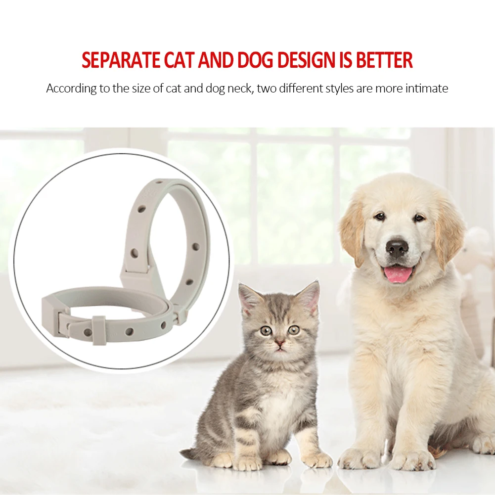 Durable Collars Pet Products Dogs Cats Collar Anti Mosquito Flea Repellent Silicone Adjustable Pet Collar Decoration