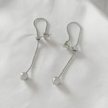 

2020 New Ear Pendant Ear Stud Simple Female Ball Bead Chain Small Earrings All-match Earrings