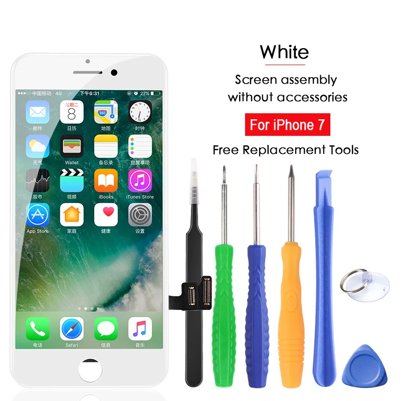 For iPhone 7 White NOHON HD ЖК-дисплей экран AAAA для iPhone 6 6S 7 Замена 3D сенсорный дигитайзер сборка Мобильный телефон ЖК s сенсорный экран - Цвет: For iPhone 7 White