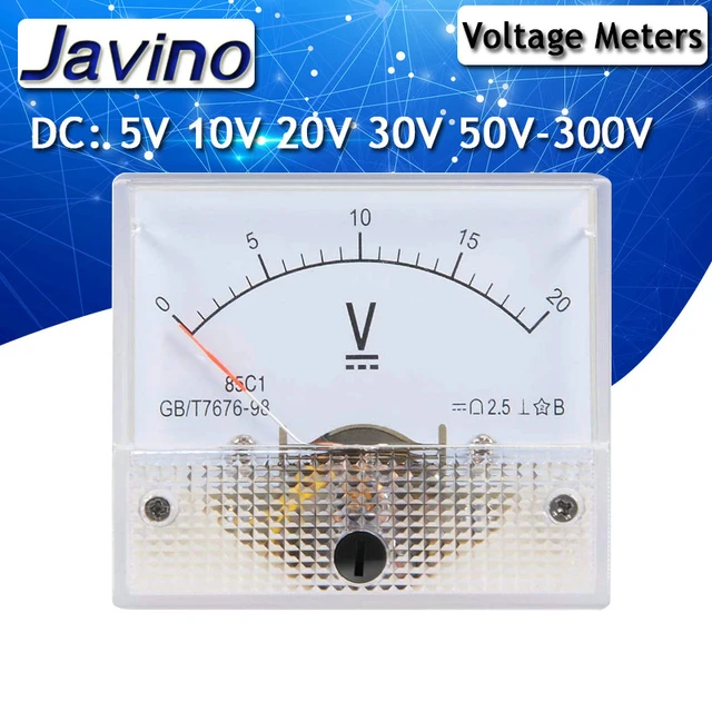 91C4 DC Voltmeter Analog Panel Voltage Meter Mechanical Pointer Type  3/5/10/15/20/30/50/100/150/250V