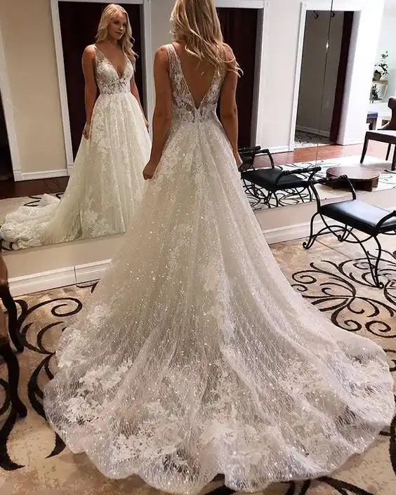 vestidos de noiva brilhoso