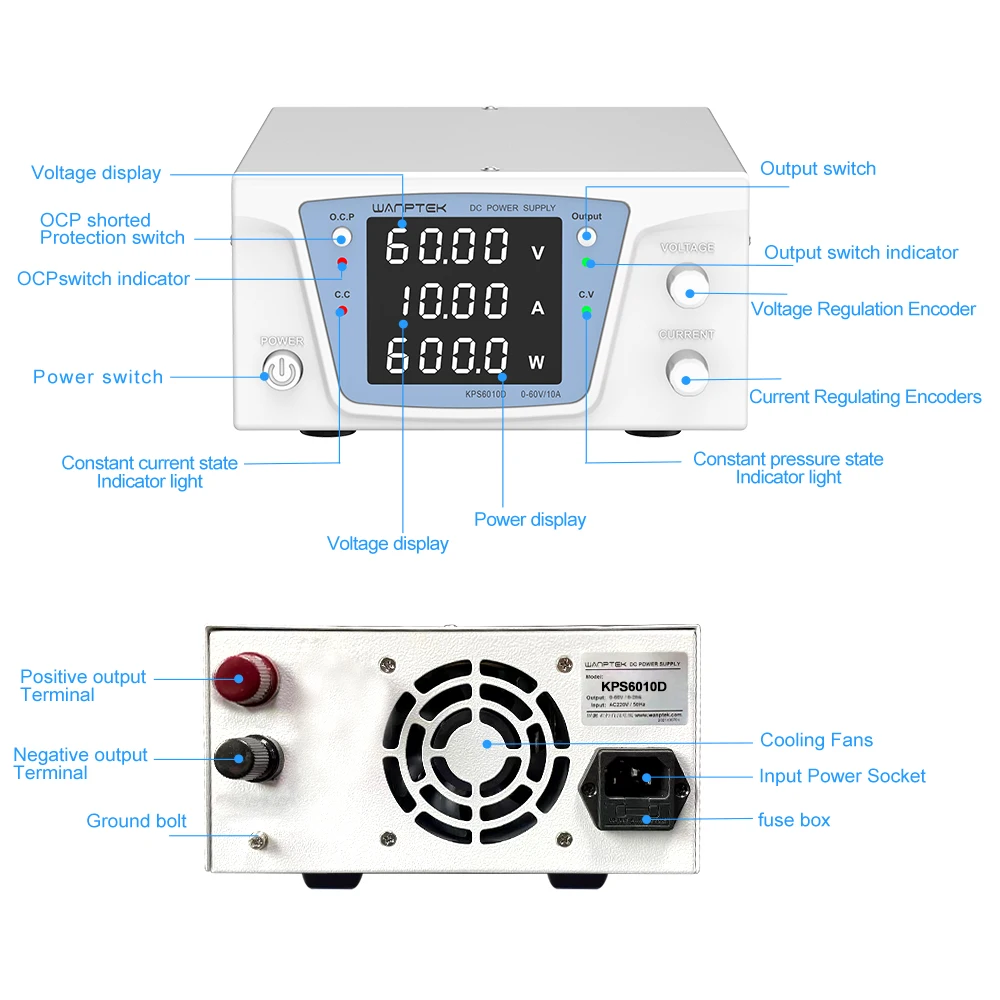 30v 20a wanptek fonte de alimentação estabilizada laboratório dc 60v 10a