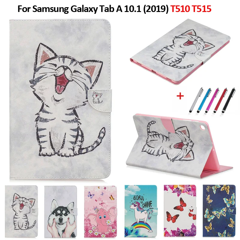 Чехол для планшета Samsung Tab A 10 1 2019 с милым котом единорогом щенком бабочкой чехол