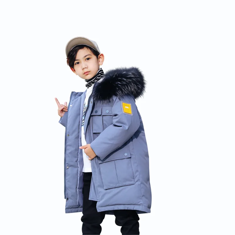 

Children's jacket autumn and winter new children's down jacket in the long section of the boy in the older Korean thick